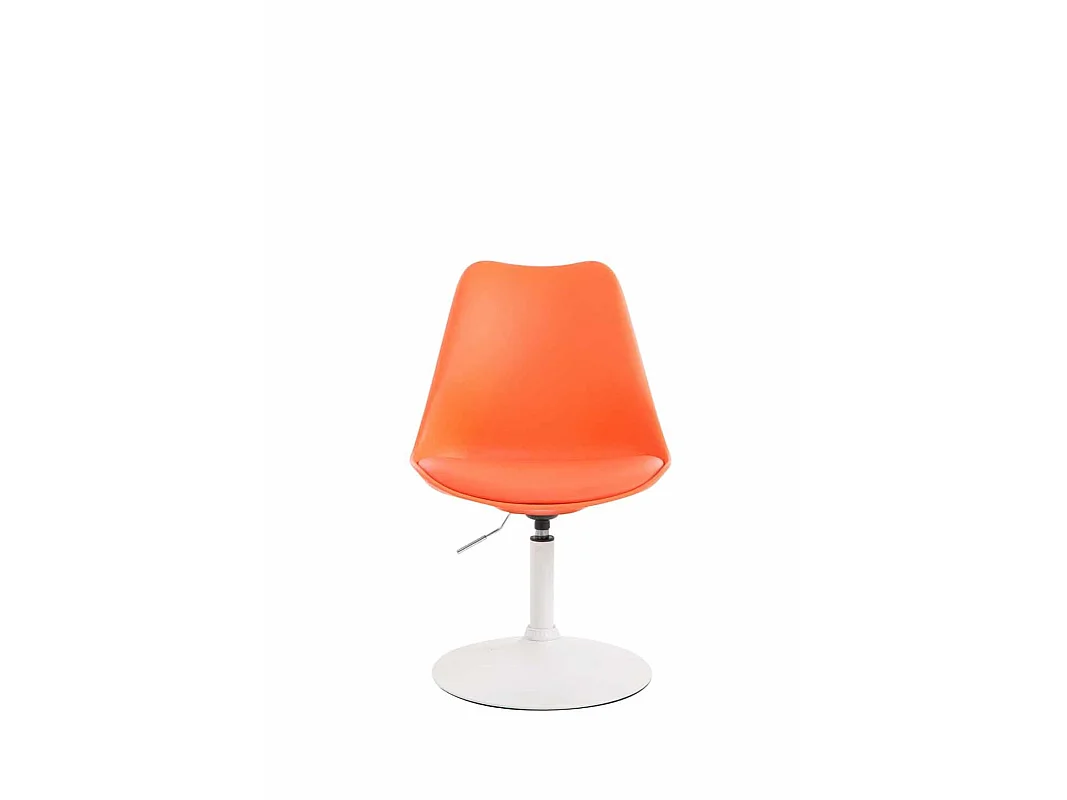 Lot de 4  chaise salle à manger - Plastique & Blanc - Orange - Maverick