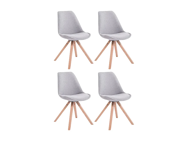 Lot de 4  chaise salle à manger - Tissu & Nature - Gris - Toulouse