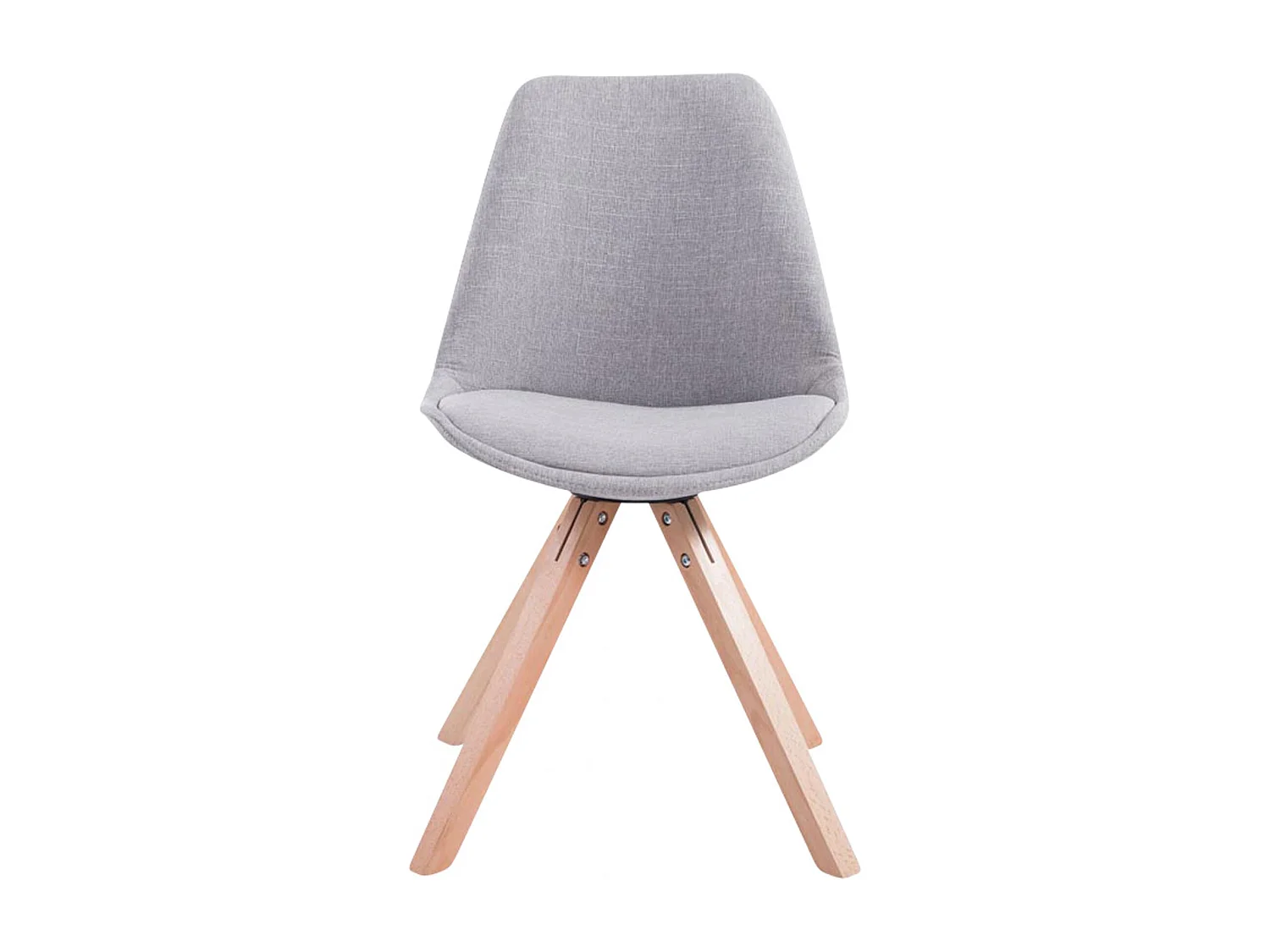 Set van 4  Eetkamerstoelen - Stof & natura - grijs - Toulouse