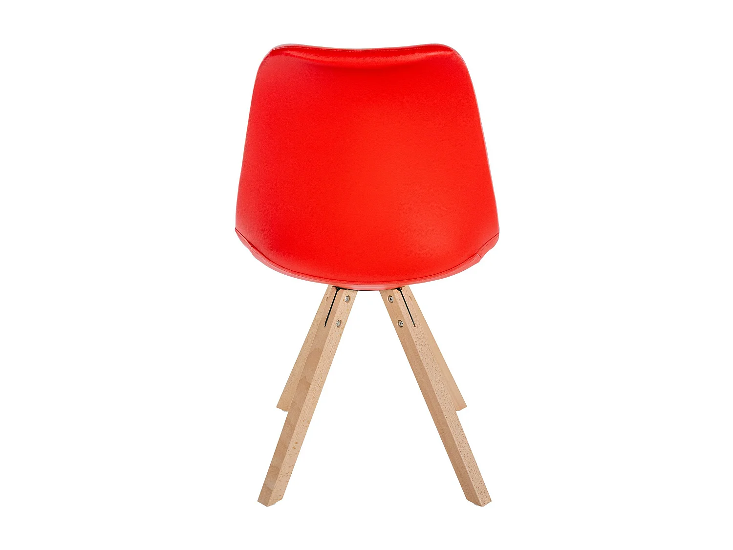 chaise salle à manger - Similicuir & Bois - Rouge - Sofia