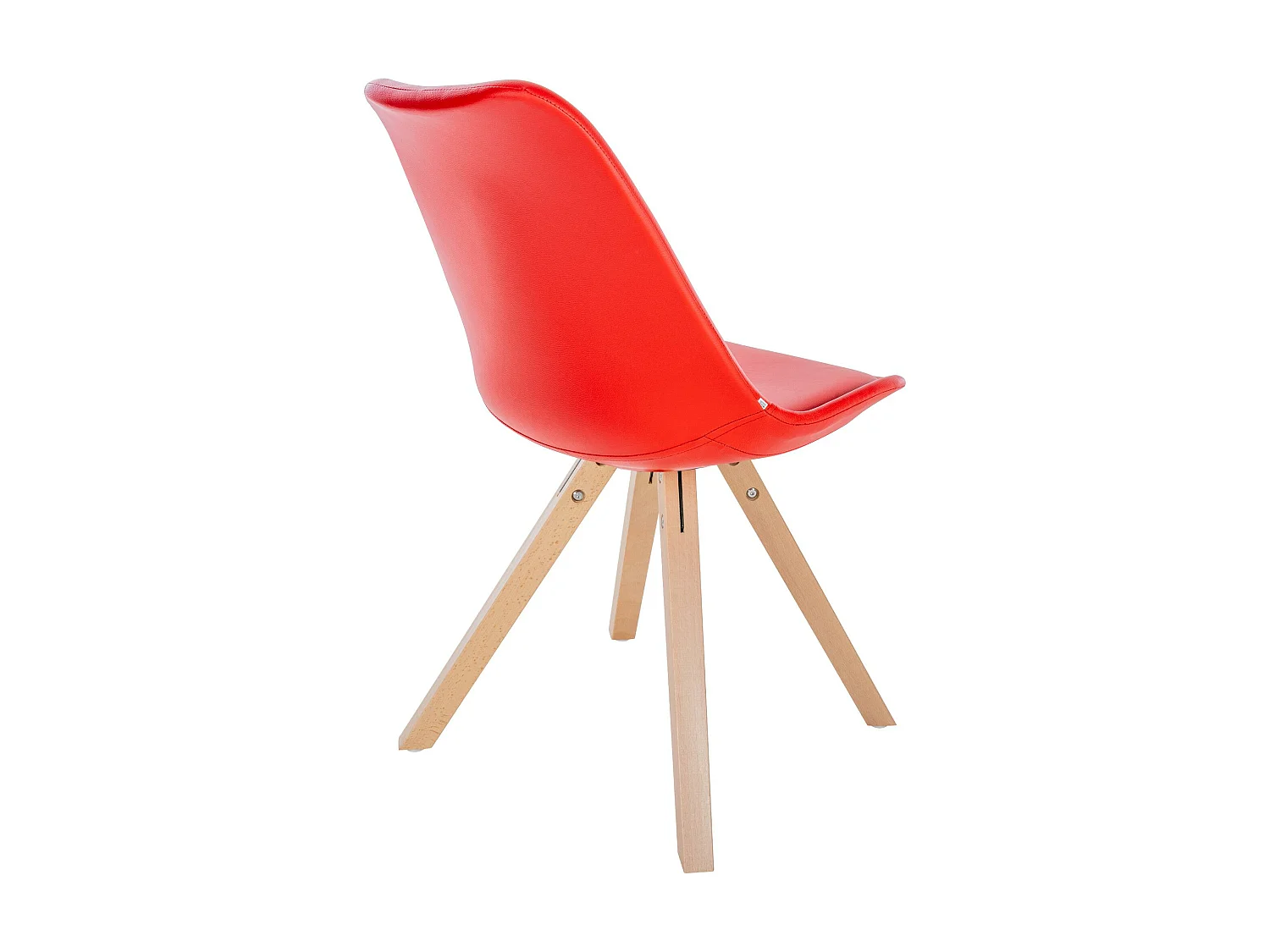 chaise salle à manger - Similicuir & Bois - Rouge - Sofia