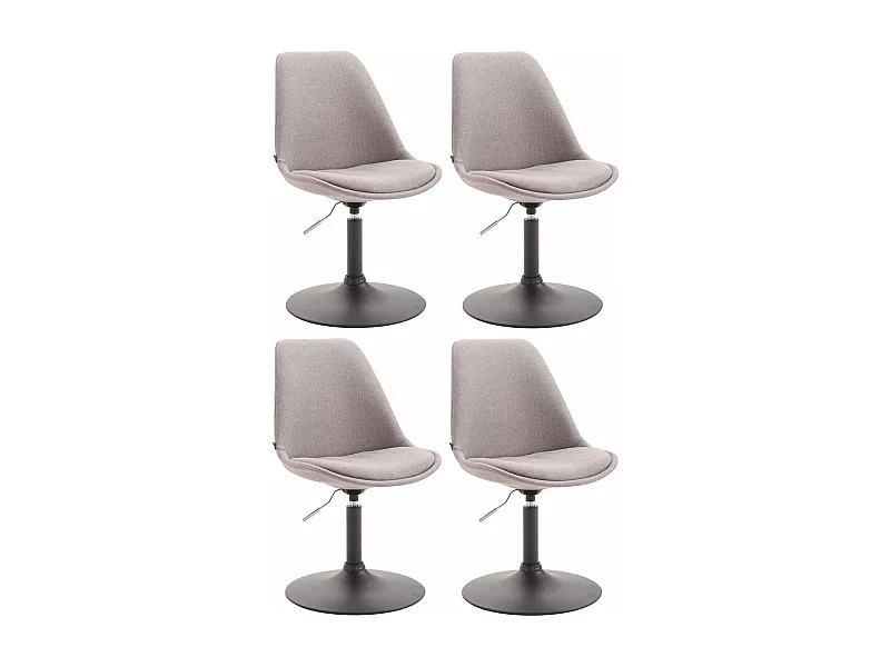 Lot de 4  chaise salle à manger - Tissu & Noir - Gris - Maverick