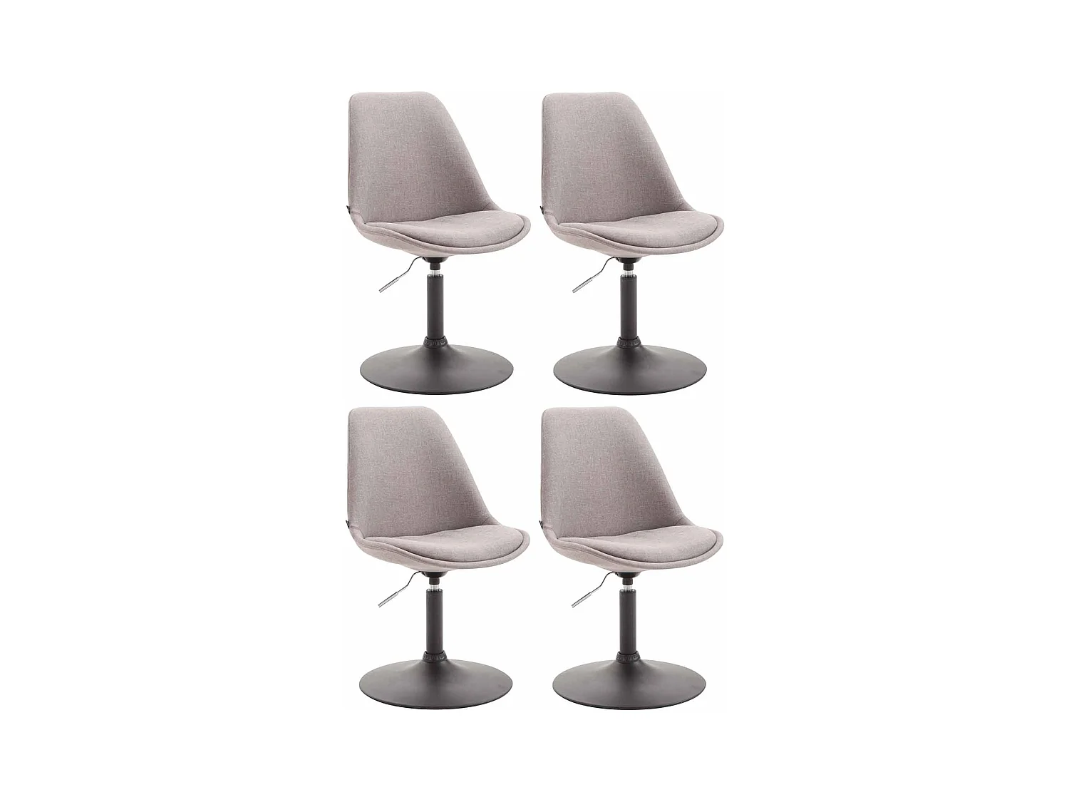 Lot de 4  chaise salle à manger - Tissu & Noir - Gris - Maverick