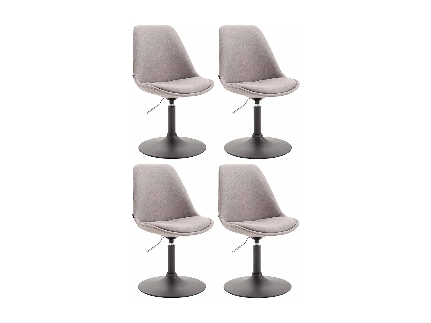 Lot de 4  chaise salle à manger - Tissu & Noir - Gris - Maverick