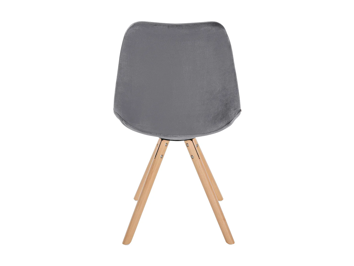 Lot de 4  chaise salle à manger - Velours & Nature (rond) - Gris - Sofia