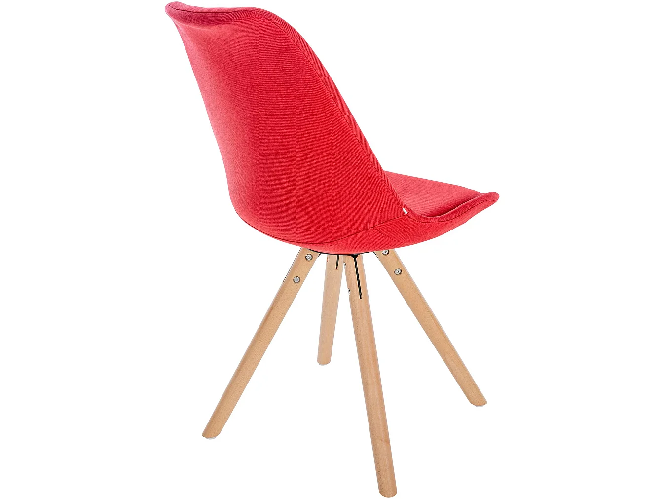 Lot de 4  chaise salle à manger - Tissu & Nature (rond) - Rouge - Sofia