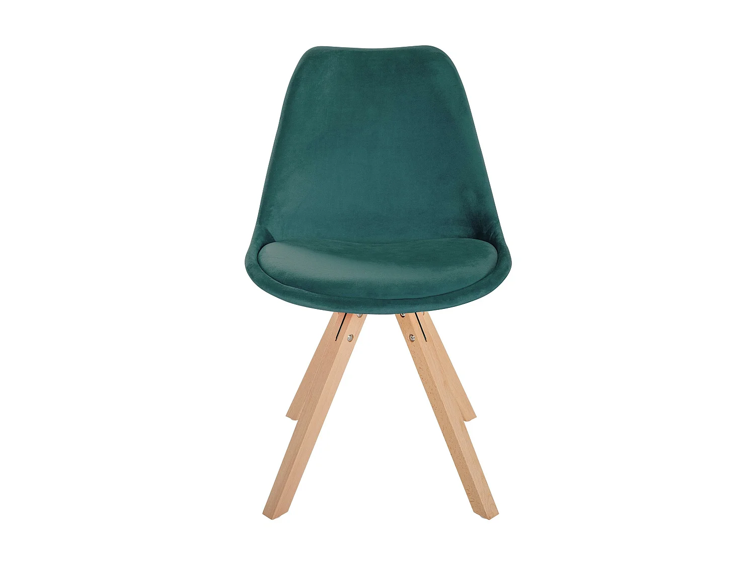 Lot de 4  chaise salle à manger - Velours & Nature (carré) - Vert - Sofia