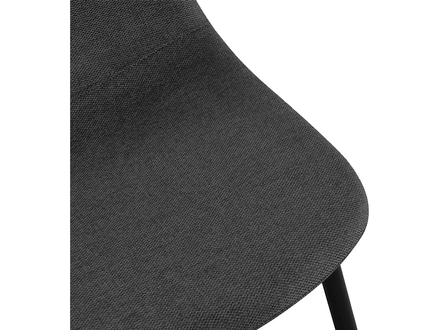 Lot de 4  chaise salle à manger - Tissu - Noir - Napier