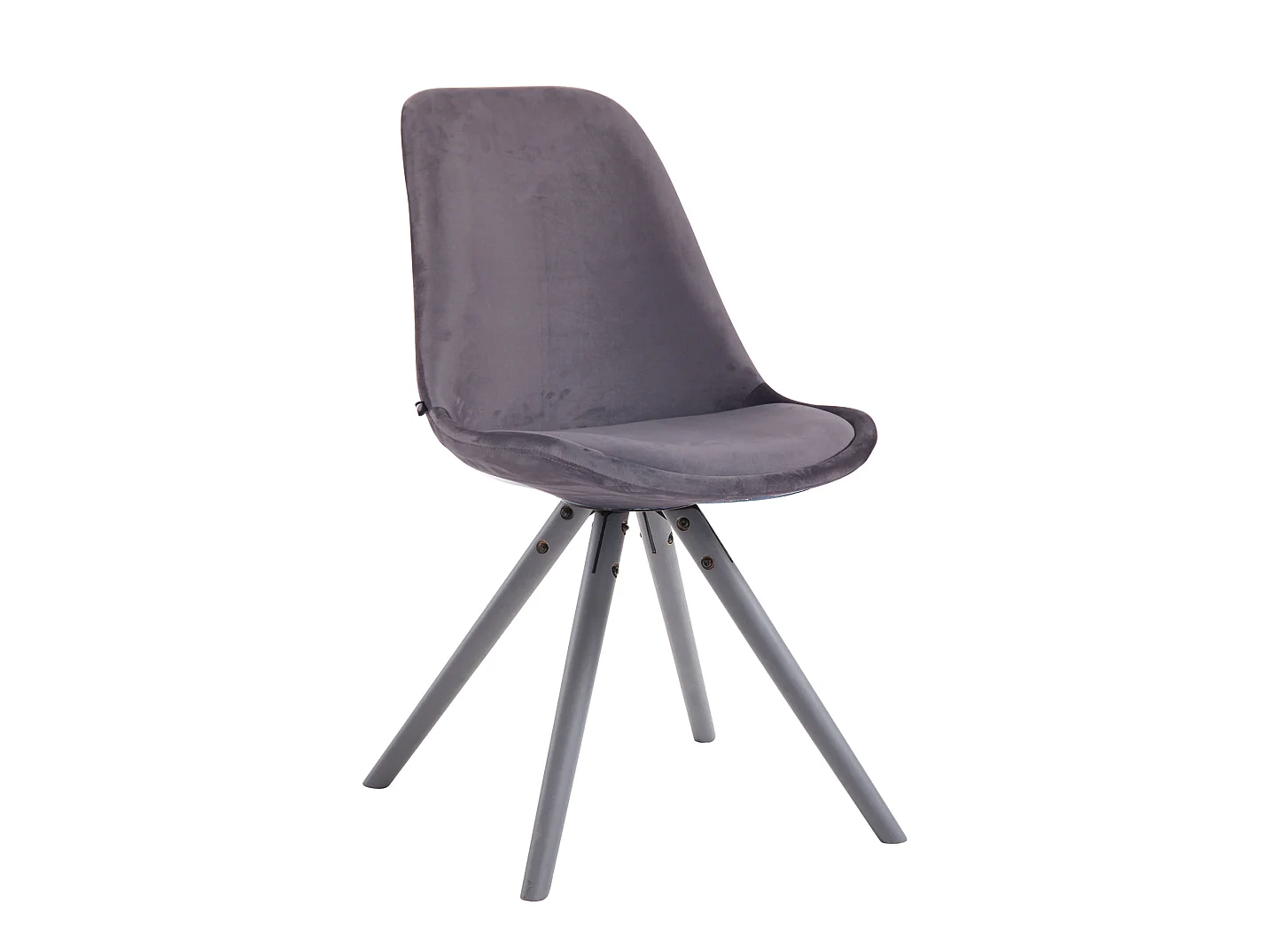 chaise salle à manger - Velours & Bois - Gris foncé - Toulouse