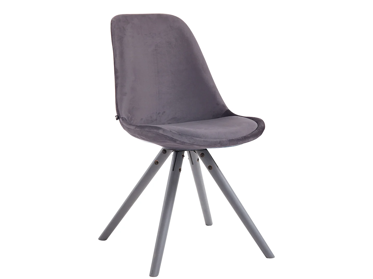 chaise salle à manger - Velours & Bois - Gris foncé - Toulouse