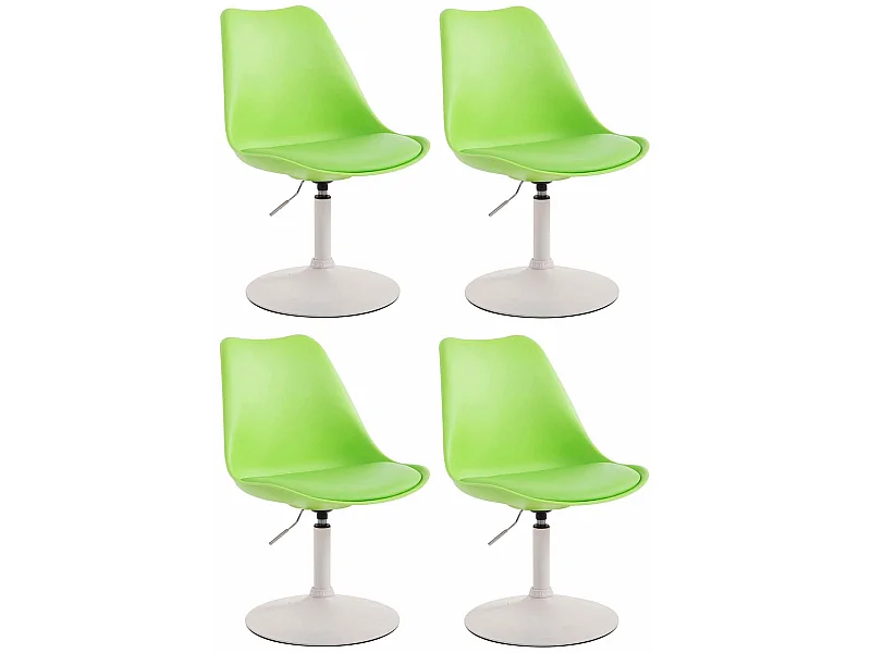 Lot de 4  chaise salle à manger - Plastique & Blanc - Vert - Maverick