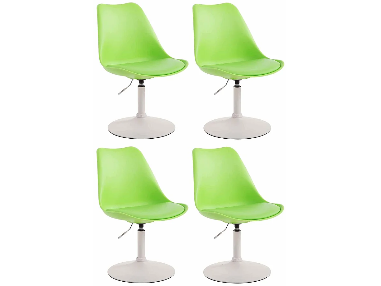 Lot de 4  chaise salle à manger - Plastique & Blanc - Vert - Maverick