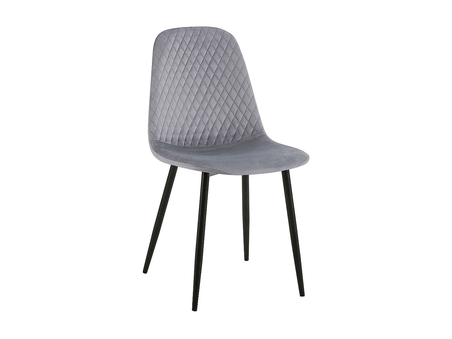 Set van 4  Eetkamerstoelen - Fluweel - grijs - Giverny