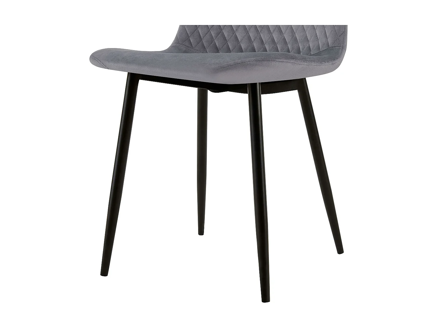 Set van 4  Eetkamerstoelen - Fluweel - grijs - Giverny