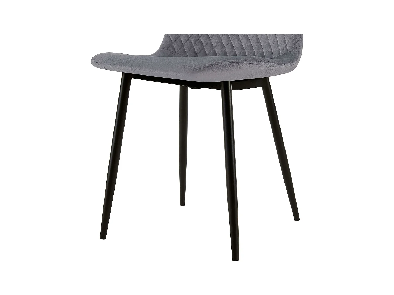 Lot de 4  chaise salle à manger - Velours - Gris - Giverny