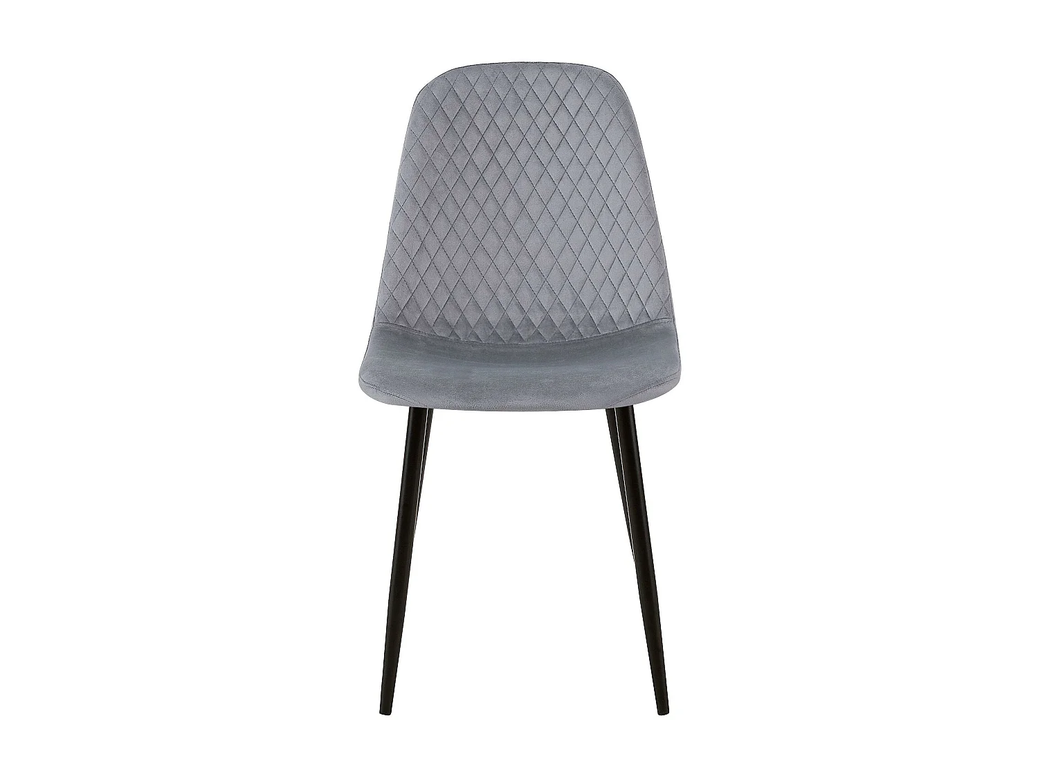 Lot de 4  chaise salle à manger - Velours - Gris - Giverny