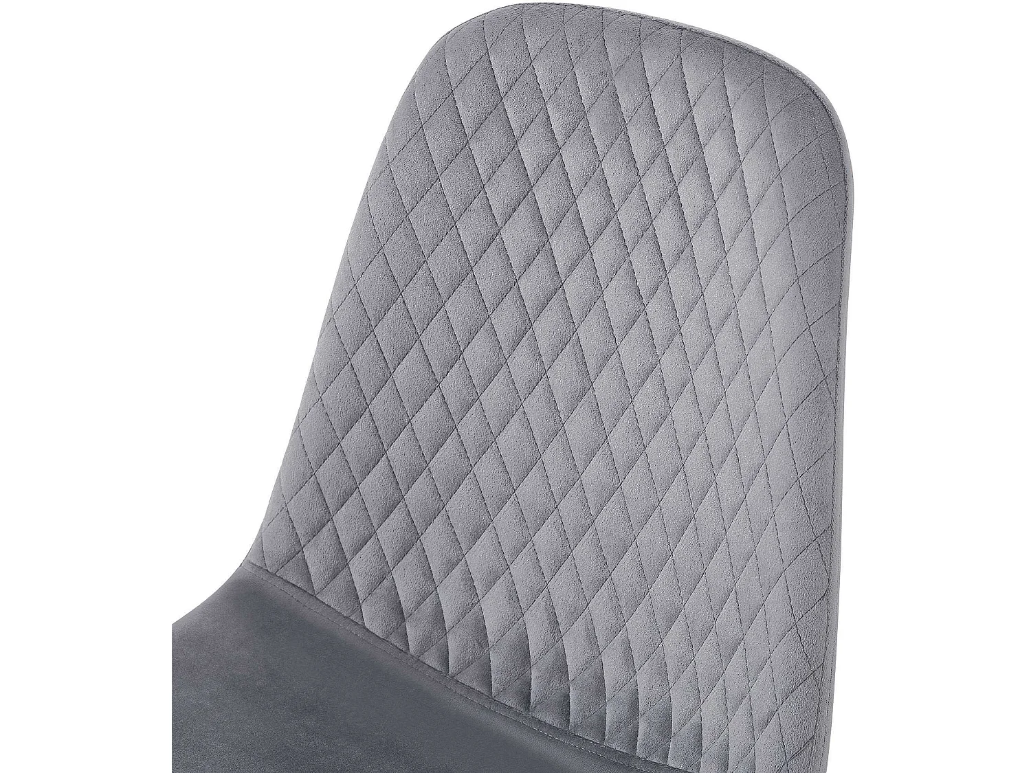 Lot de 4  chaise salle à manger - Velours - Gris - Giverny