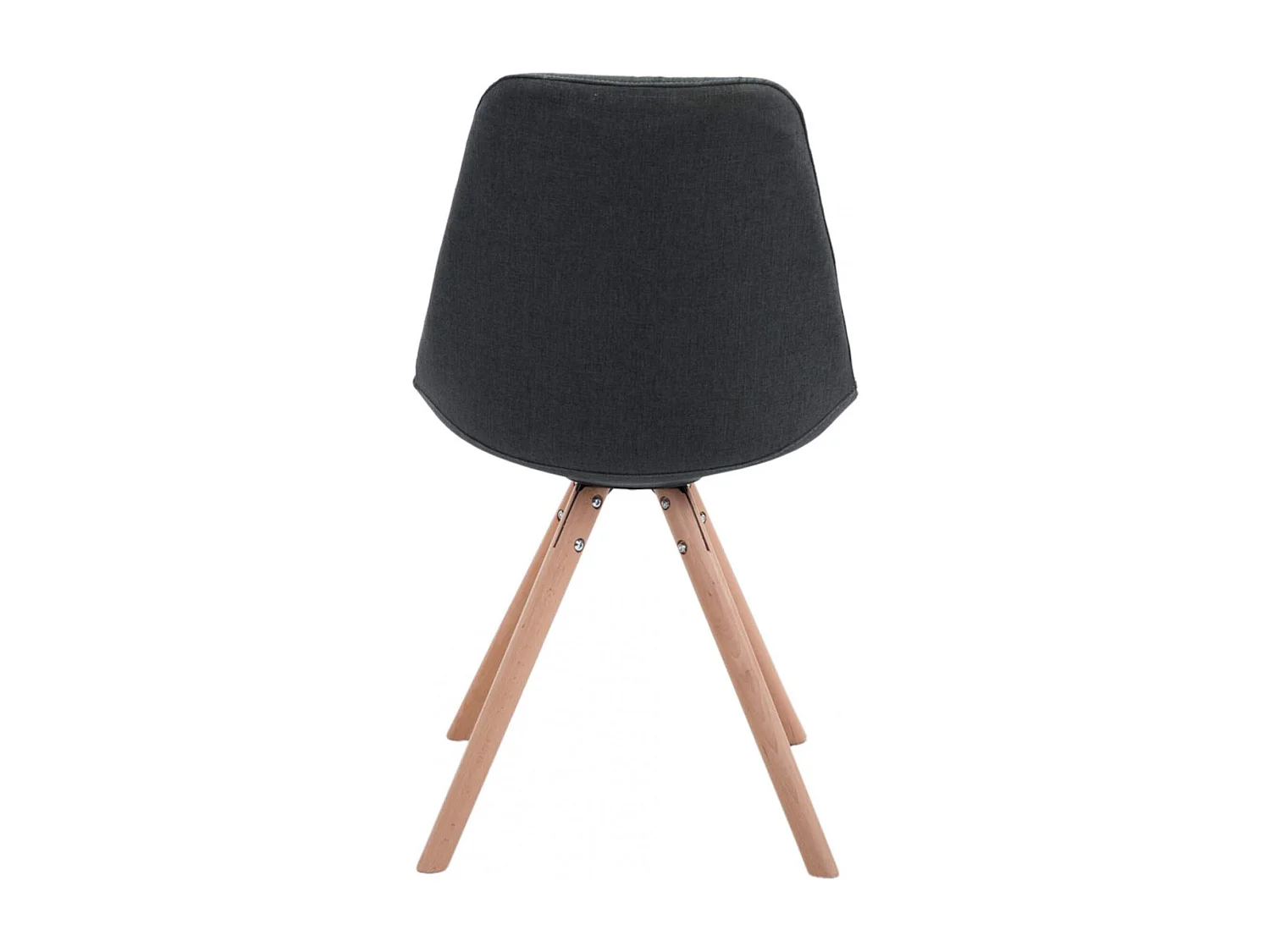 Set van 4  Eetkamerstoelen - Stof & natura - donkergrijs - Toulouse