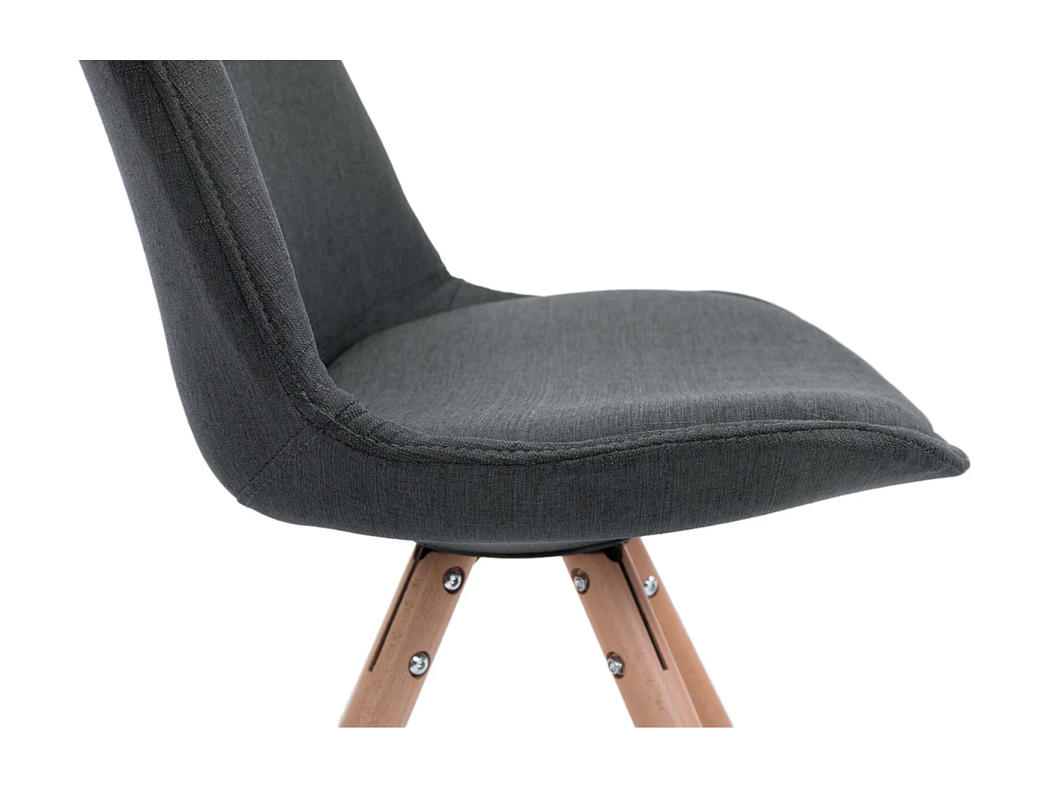 Lot de 4  chaise salle à manger - Tissu & Nature - Gris foncé - Toulouse