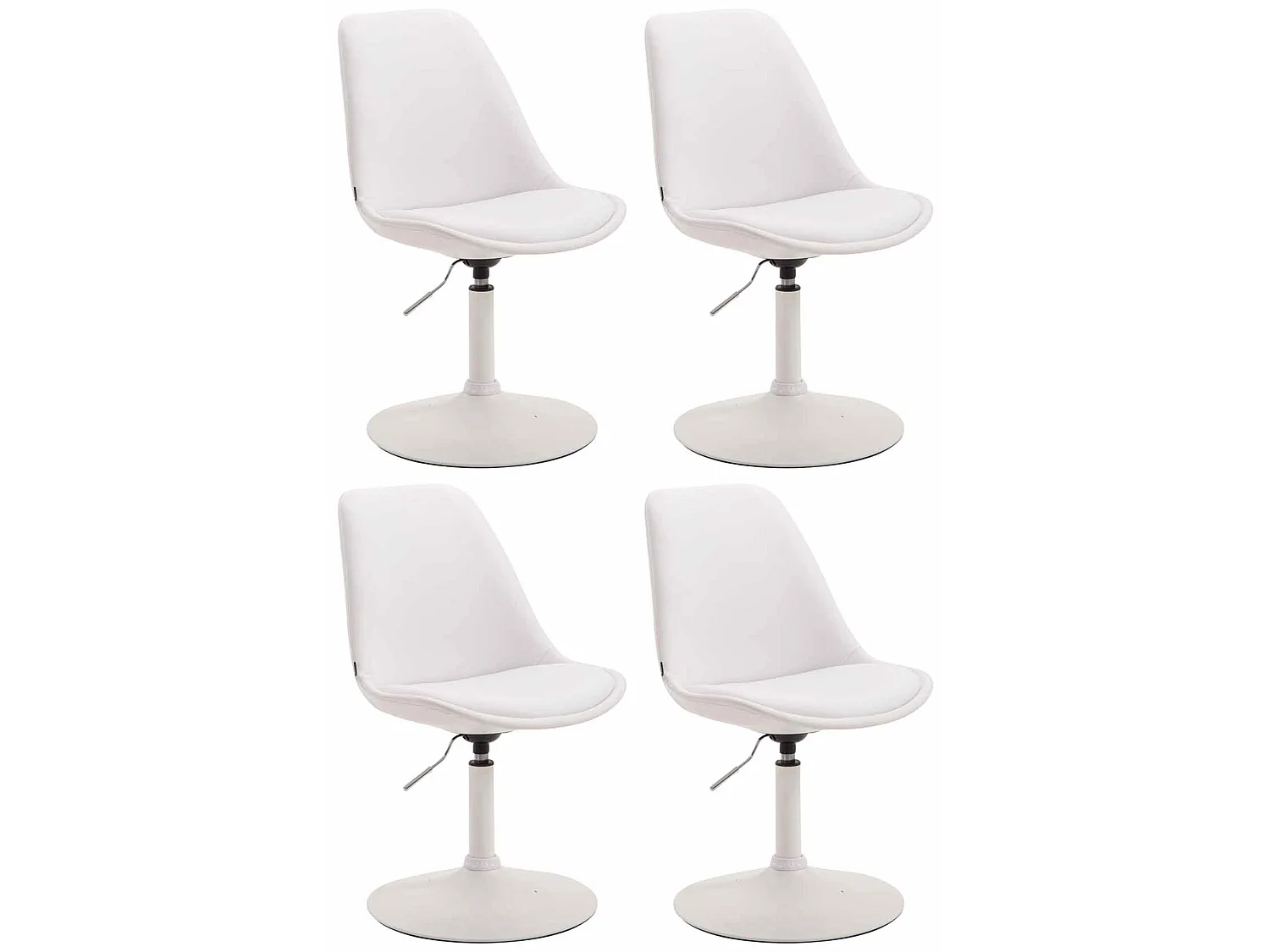 Lot de 4  chaise salle à manger - Similicuir & Blanc - Blanc - Maverick