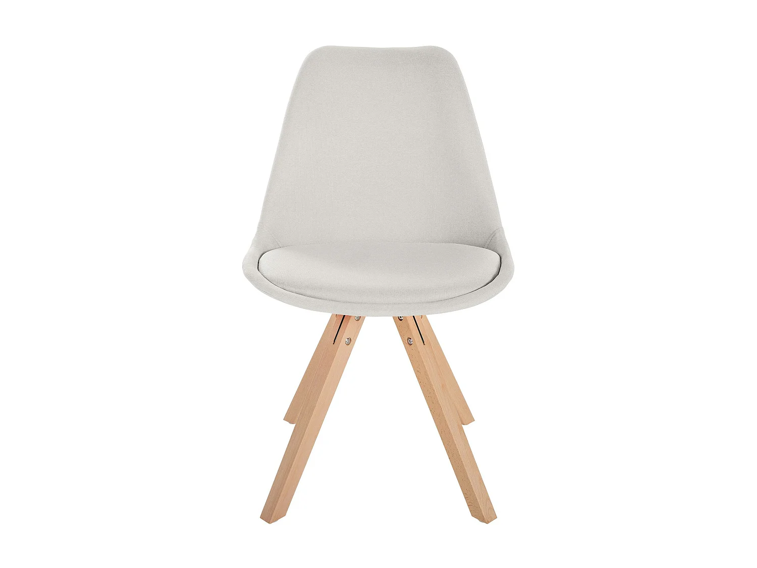 Eetkamerstoelen - Stof & natura (vierkant) - creme - Sofia