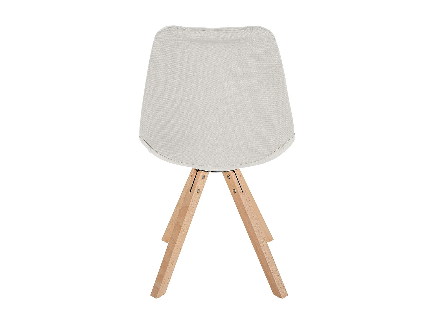 Eetkamerstoelen - Stof & natura (vierkant) - creme - Sofia