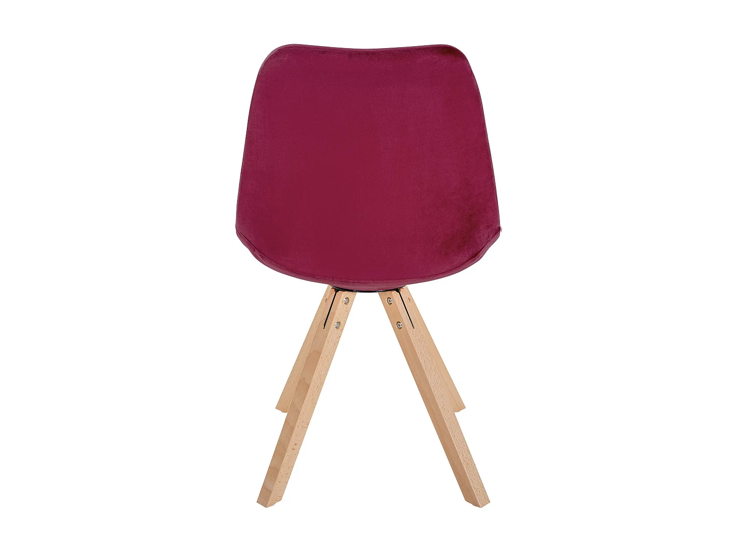 Lot de 4  chaise salle à manger - Velours & Nature (carré) - Bordeaux - Sofia