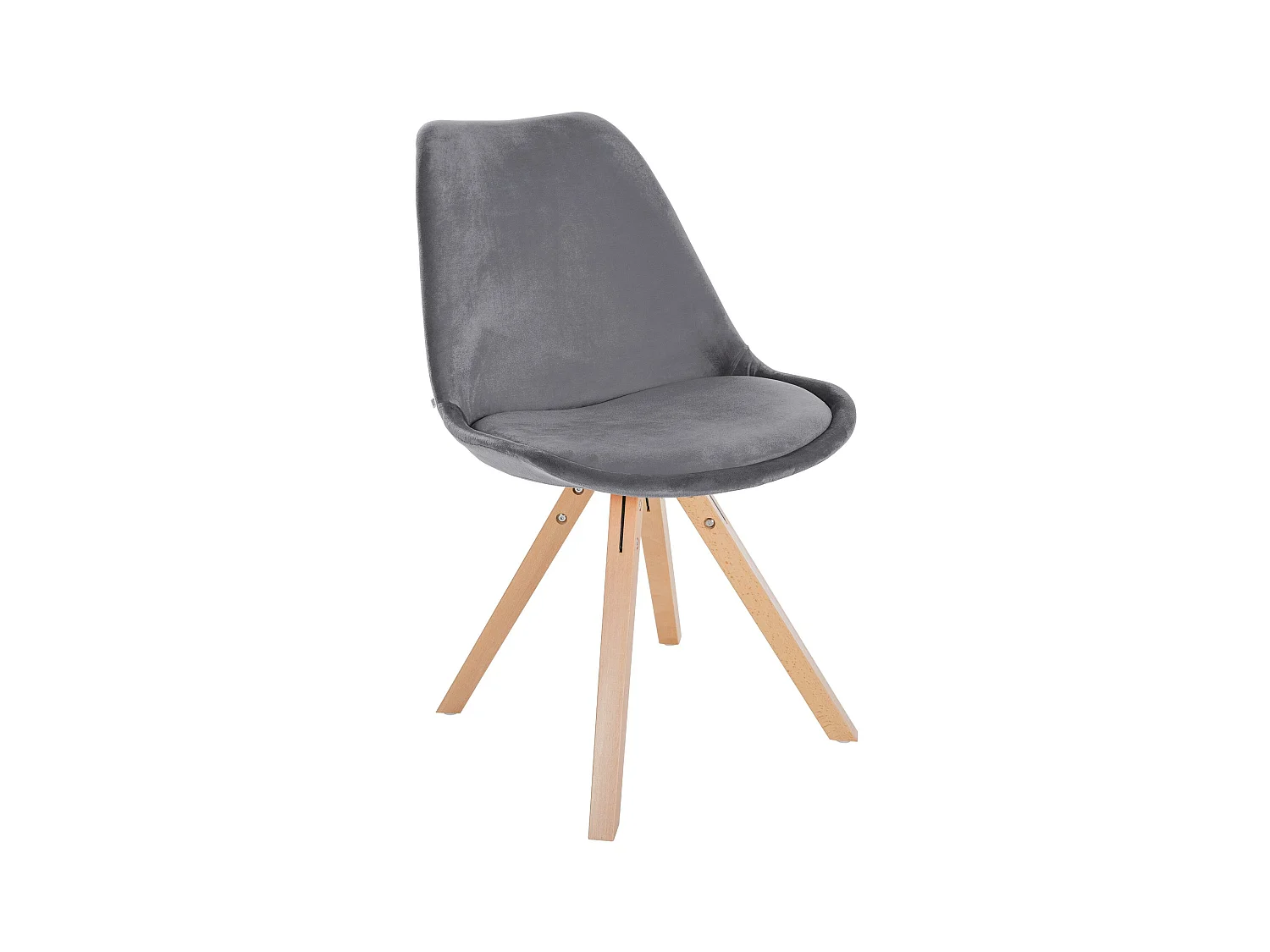 chaise salle à manger - Velours & Nature (carré) - Gris - Sofia