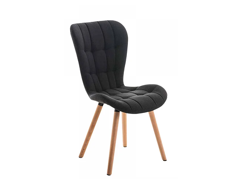 Eetkamerstoelen - Stof & natura - zwart - Elda