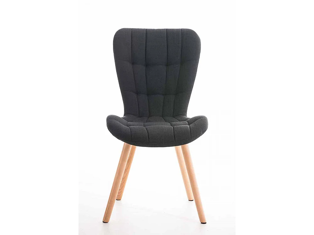 Eetkamerstoelen - Stof & natura - zwart - Elda