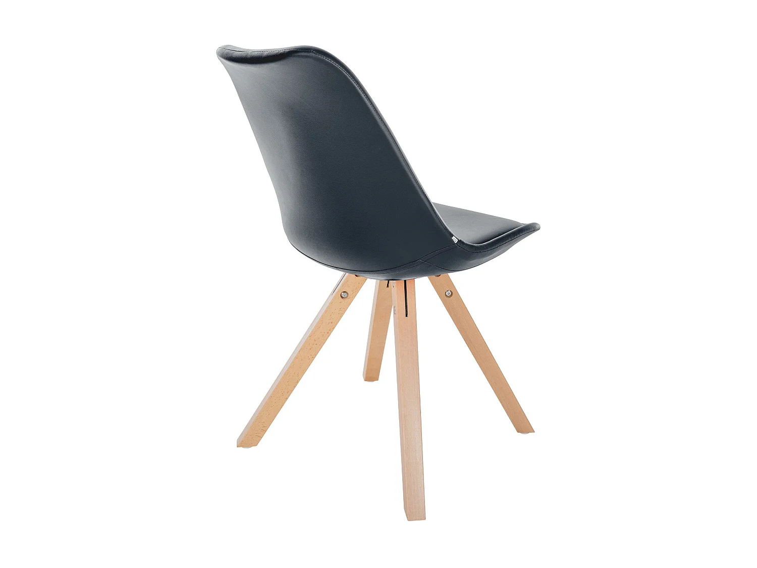 chaise salle à manger - Similicuir & Nature (carré) - Noir - Sofia