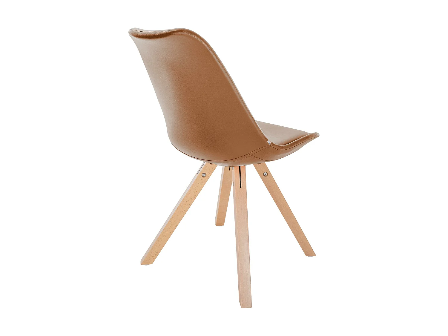 chaise salle à manger - Similicuir & Bois - Marron - Sofia