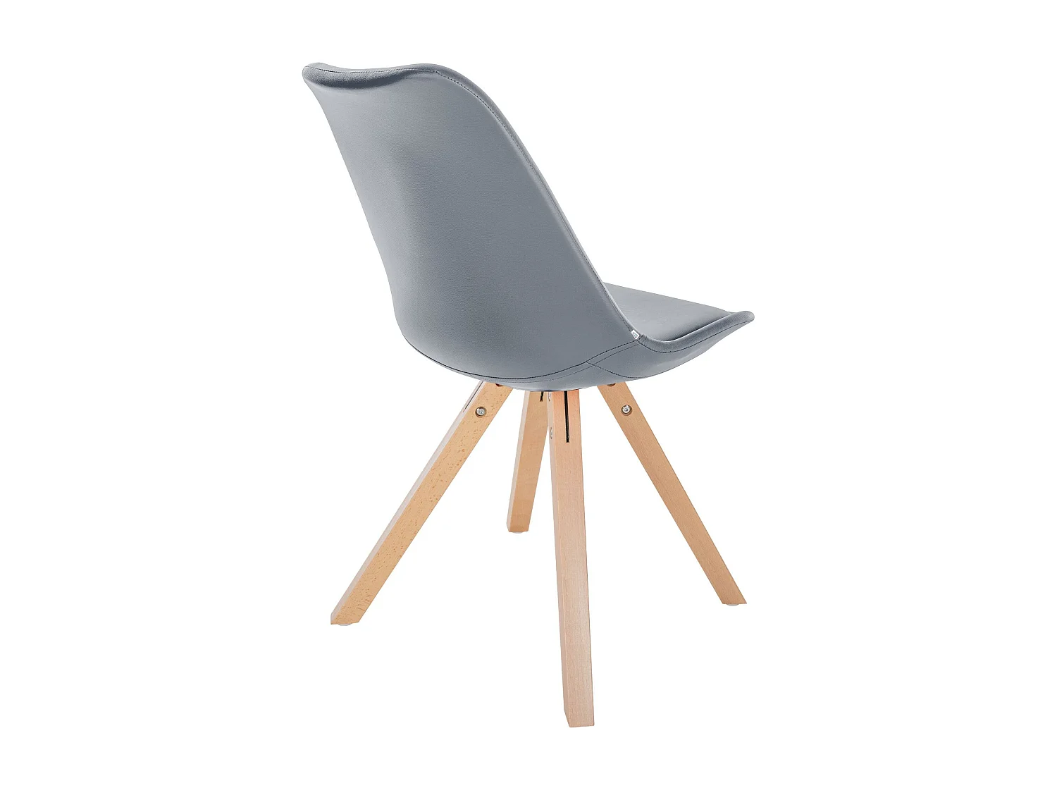 chaise salle à manger - Similicuir & Nature (carré) - Gris - Sofia