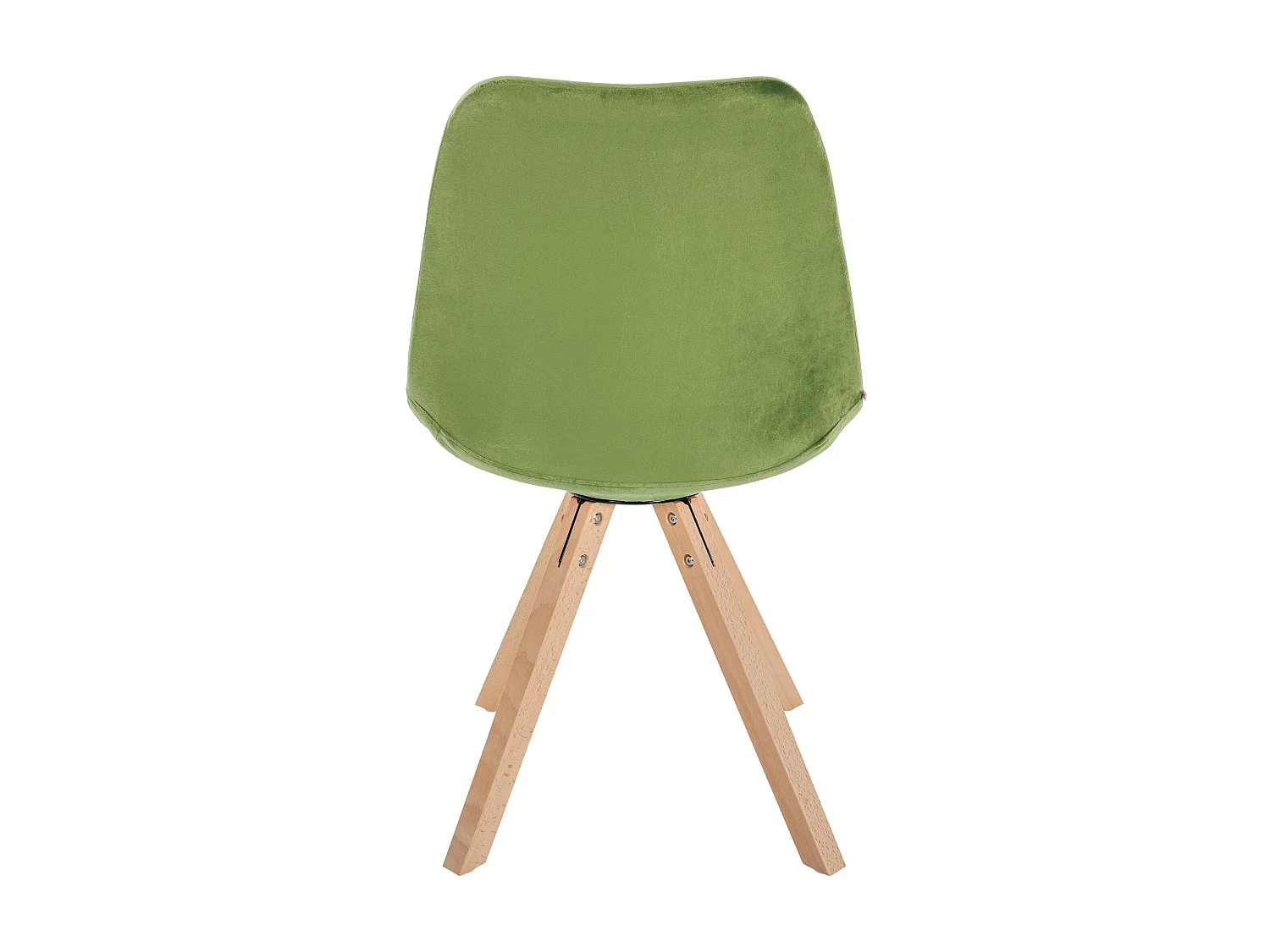 Lot de 4  chaise salle à manger - Velours & Nature (carré) - Vert clair - Sofia