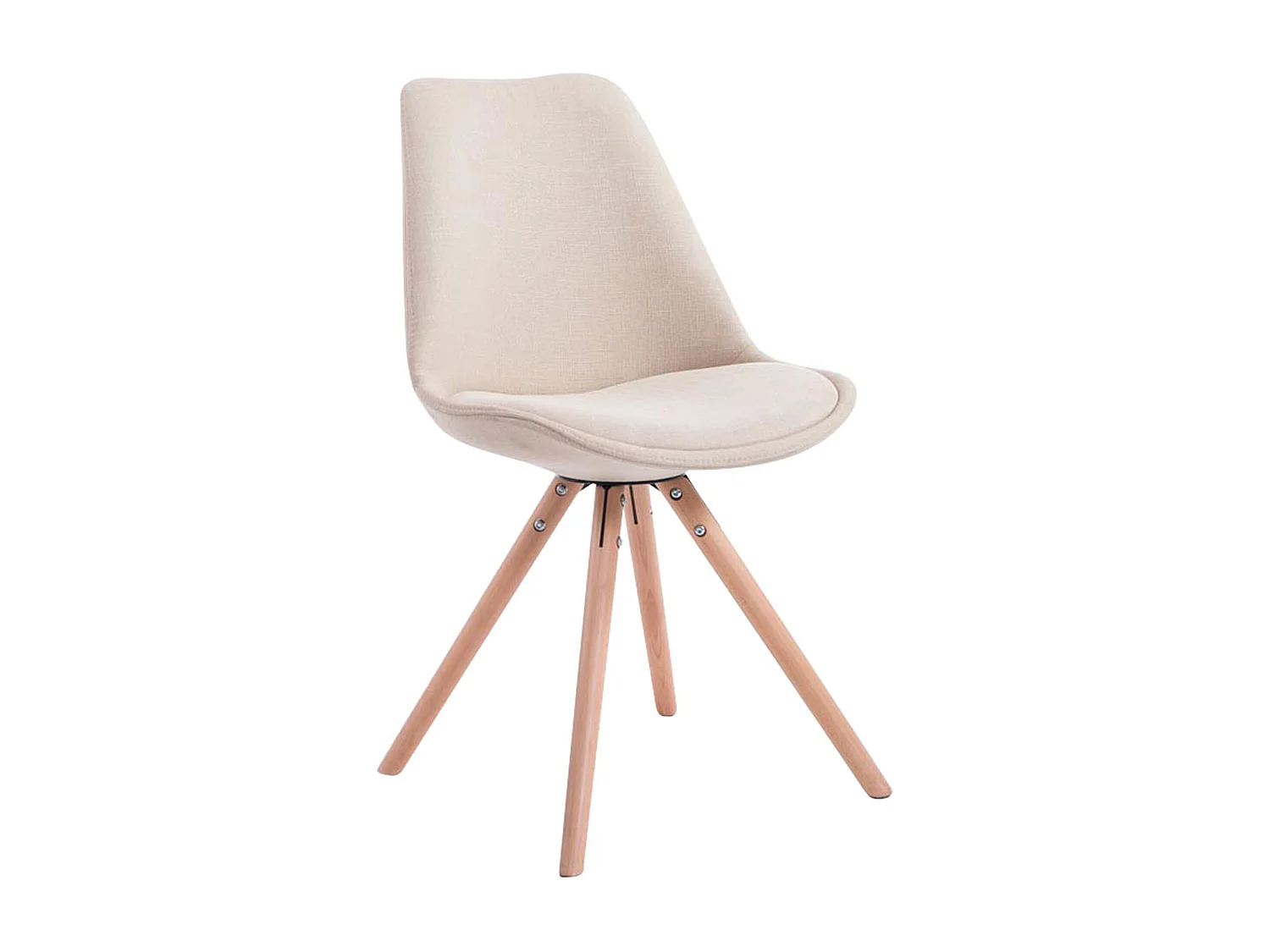 Lot de 4  chaise salle à manger - Tissu & Nature - Crème - Toulouse