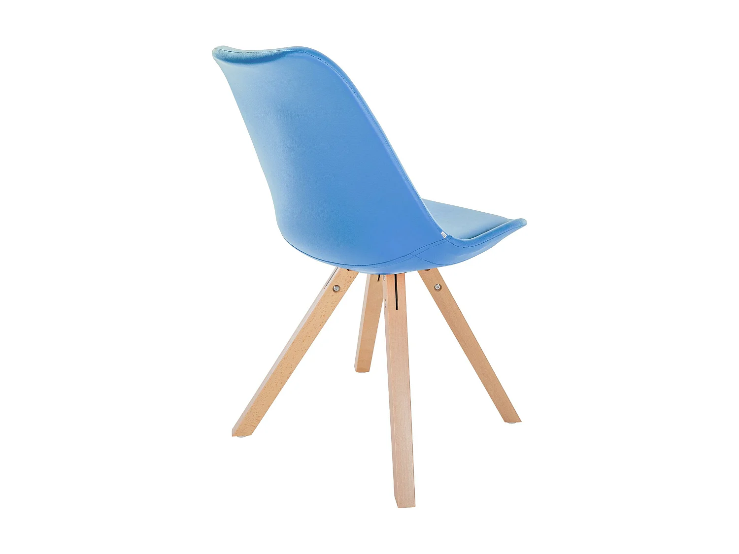 chaise salle à manger - Similicuir & Nature (carré) - Bleu clair - Sofia