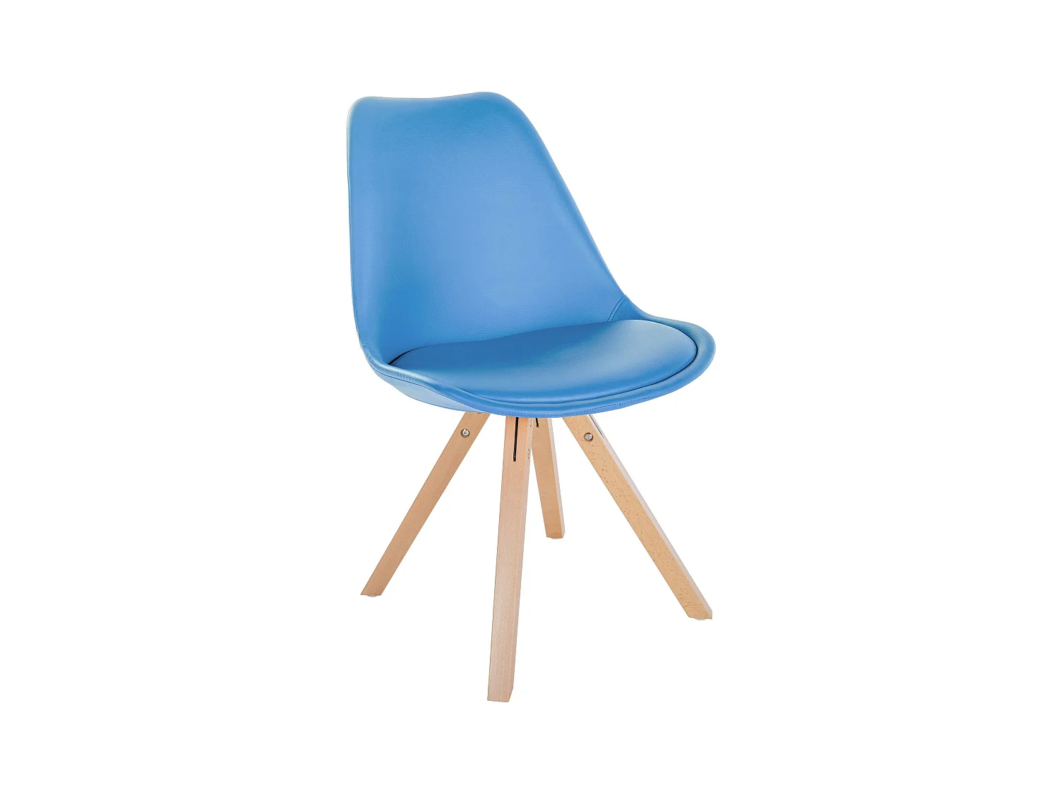 chaise salle à manger - Similicuir & Nature (carré) - Bleu clair - Sofia