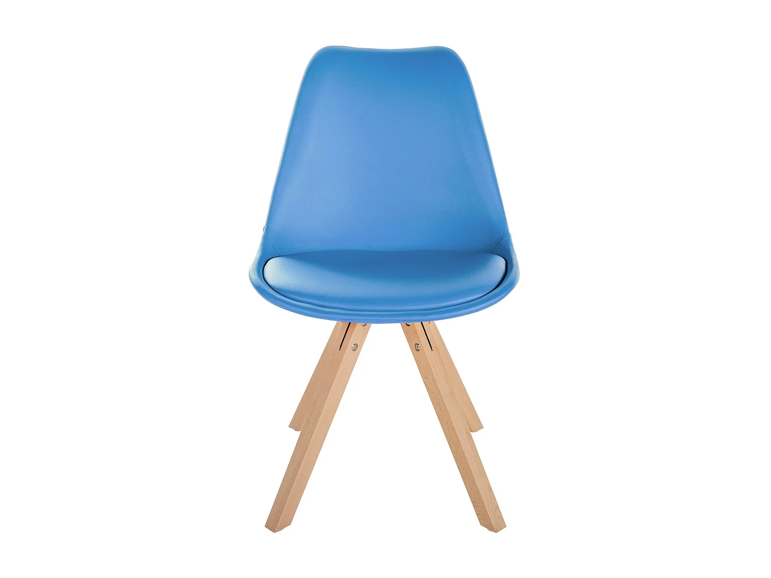 chaise salle à manger - Similicuir & Nature (carré) - Bleu clair - Sofia