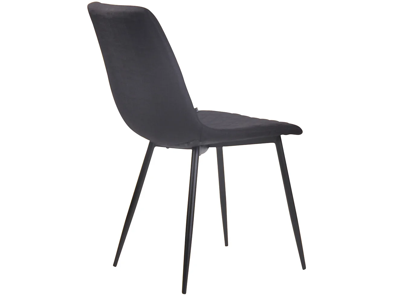 Lot de 4  chaise salle à manger - Tissu - Noir - Telde