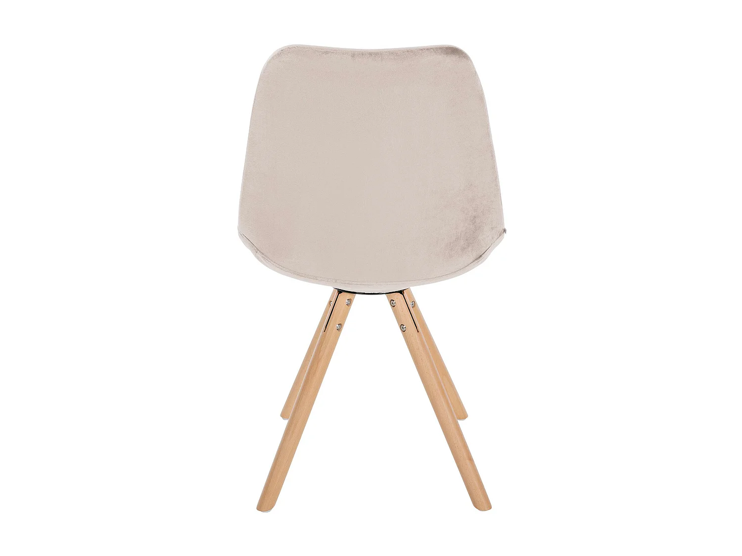 Lot de 4  chaise salle à manger - Velours & Bois - Beige - Sofia