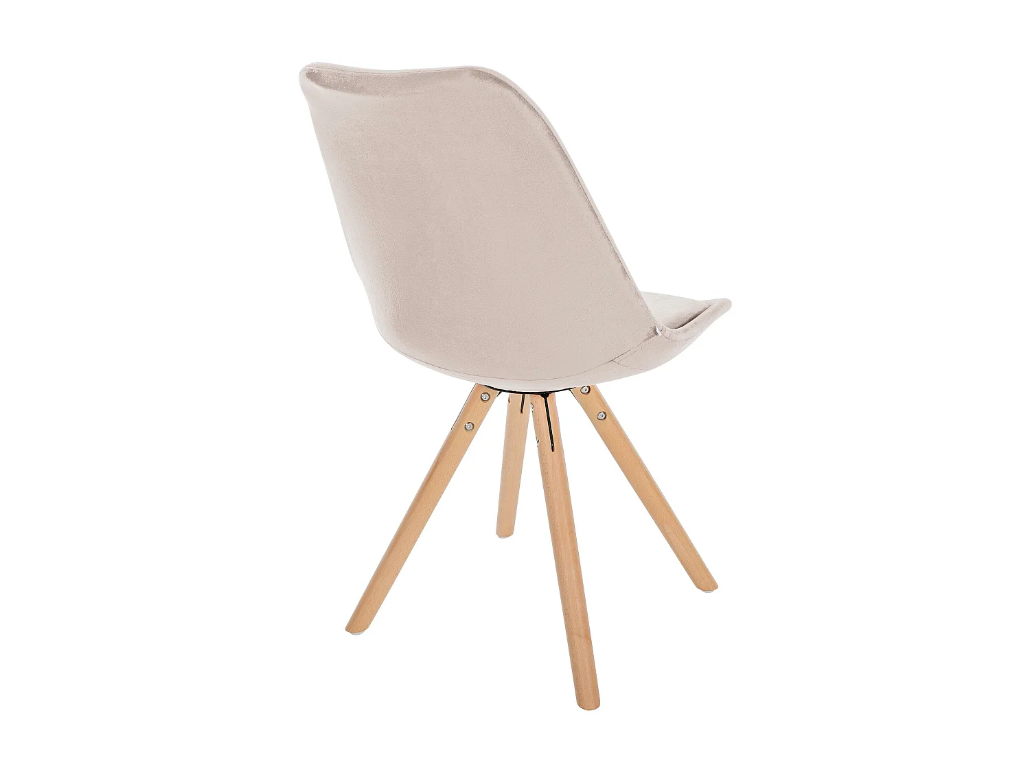 Lot de 4  chaise salle à manger - Velours & Bois - Beige - Sofia