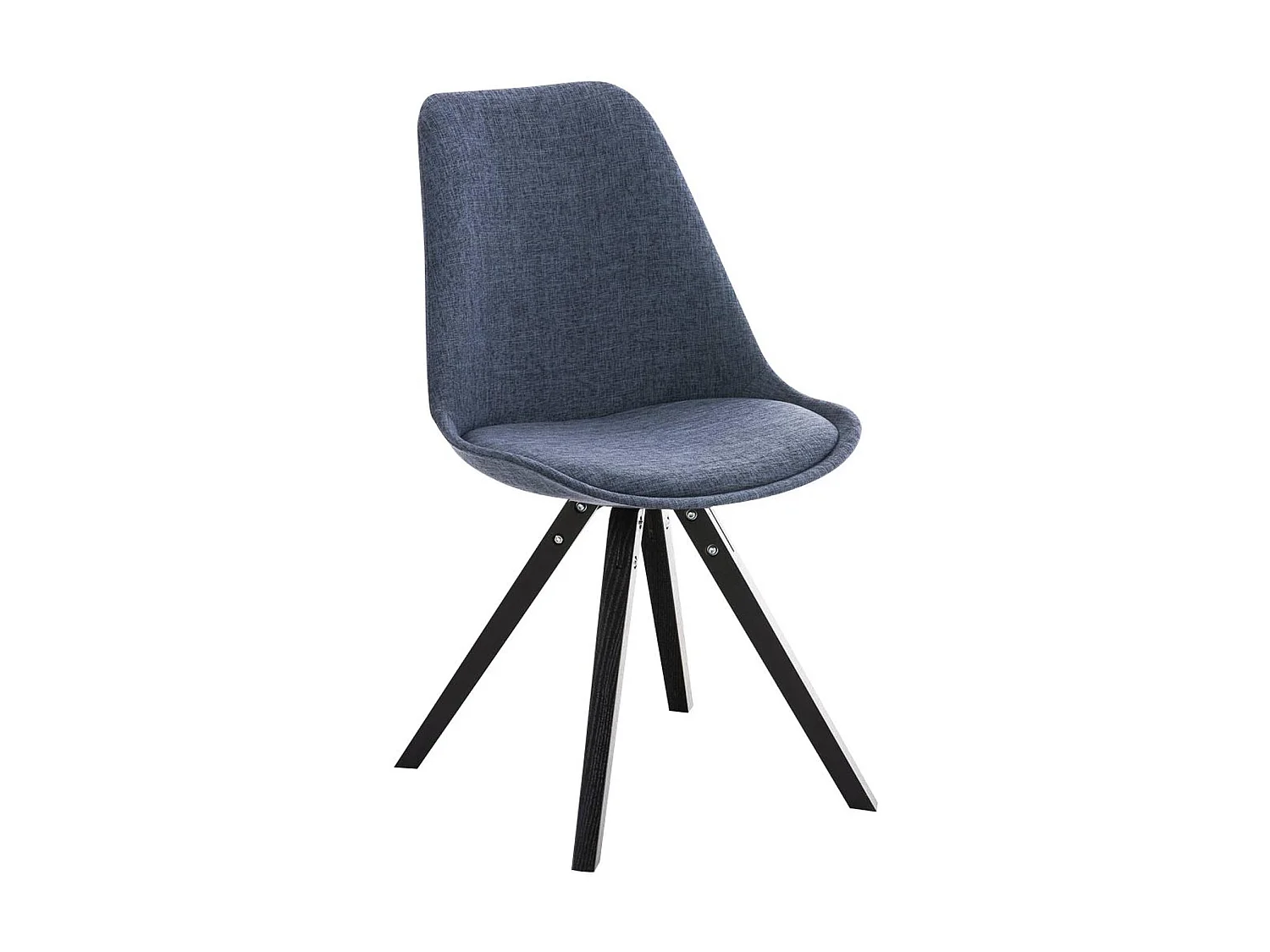 chaise salle à manger - Tissu & Noir - Bleu - Pegleg