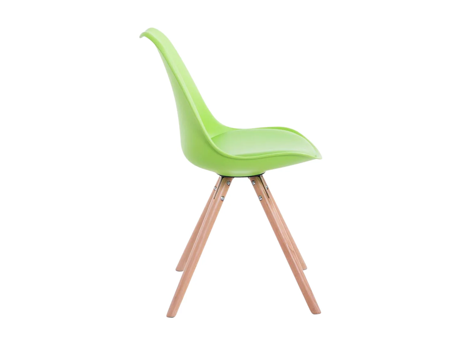 Conjunto de 4 cadeiras Toulouse em pele sintética redonda verde|natura