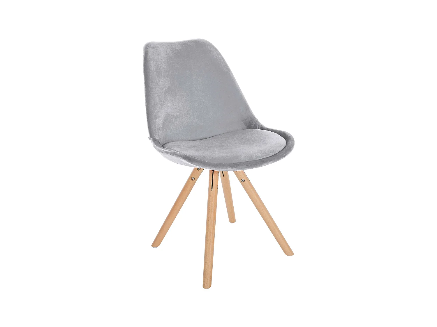 chaise salle à manger - Velours & Nature (rond) - Gris clair - Sofia