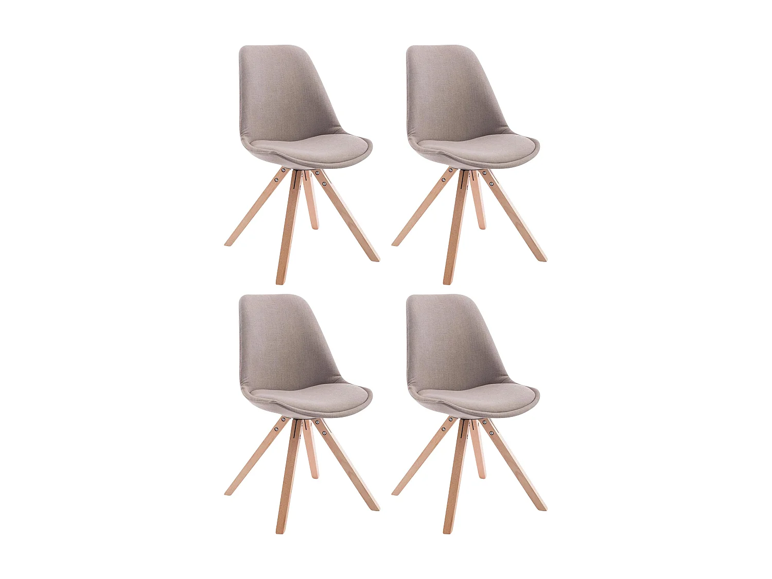 Set van 4  Eetkamerstoelen - Stof & natura - taupe - Toulouse