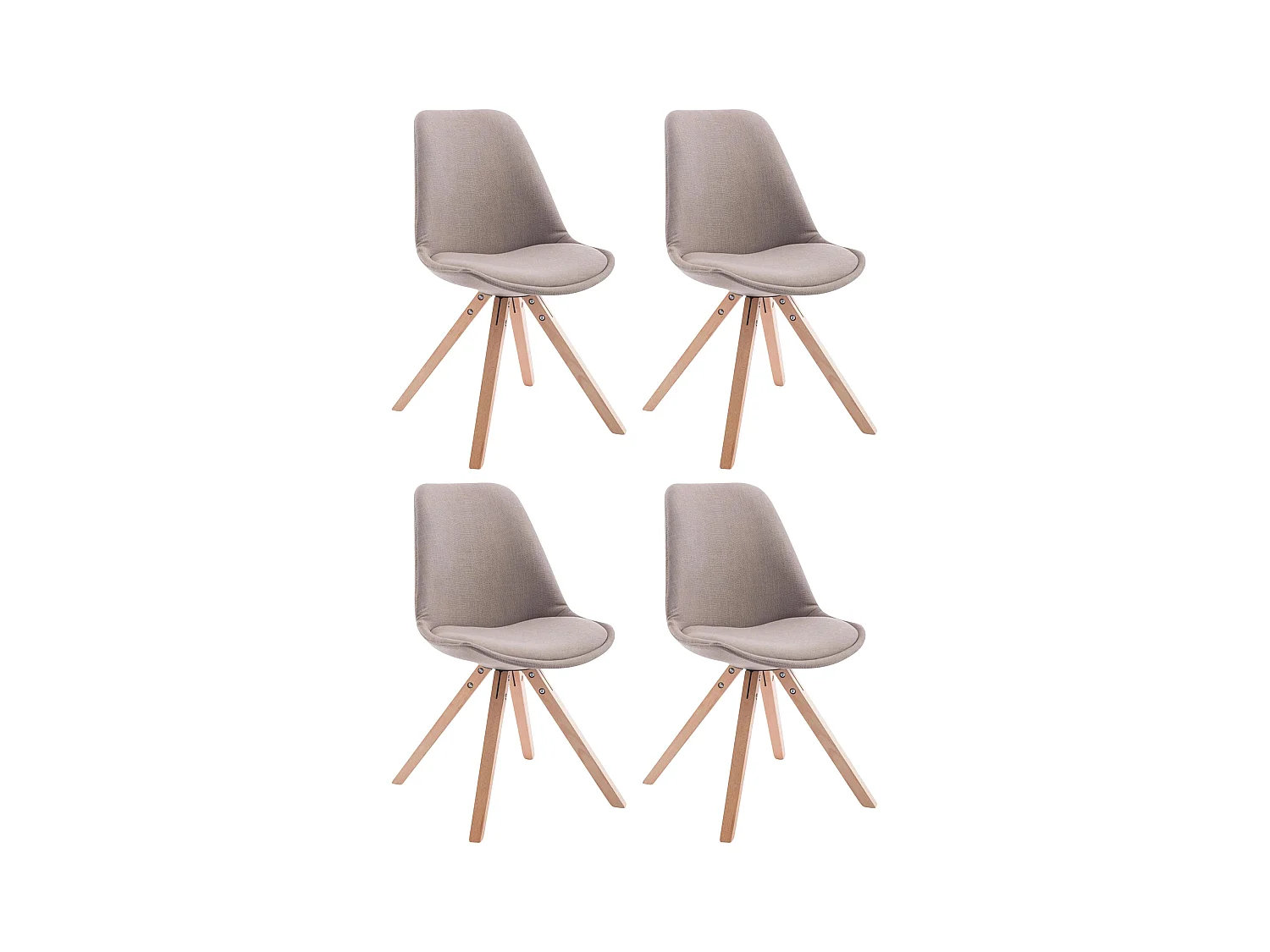 Lot de 4  chaise salle à manger - Tissu & Nature - Taupe - Toulouse
