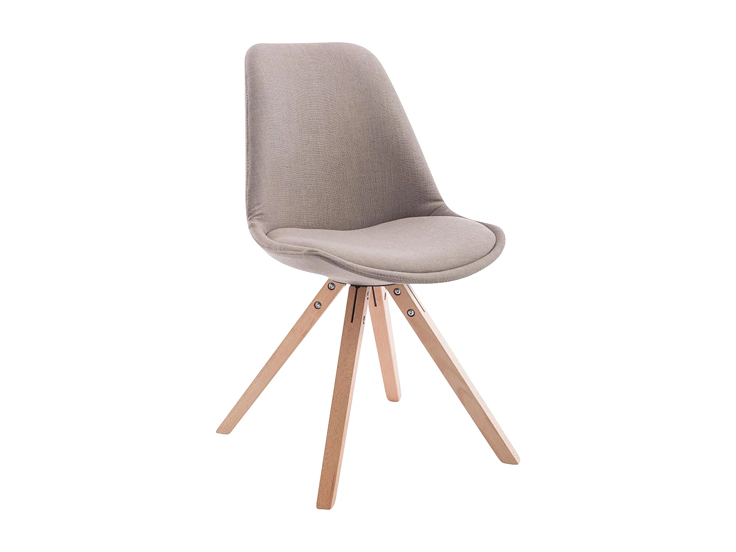 Lot de 4  chaise salle à manger - Tissu & Nature - Taupe - Toulouse