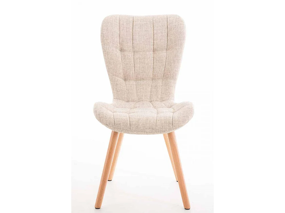 Eetkamerstoelen - Stof & natura - creme - Elda