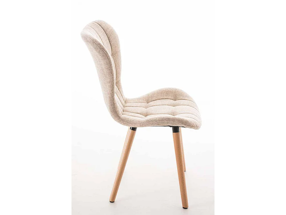 Eetkamerstoelen - Stof & natura - creme - Elda
