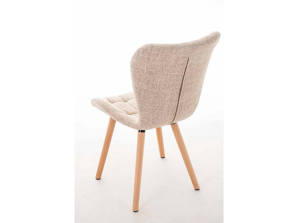 Eetkamerstoelen - Stof & natura - creme - Elda